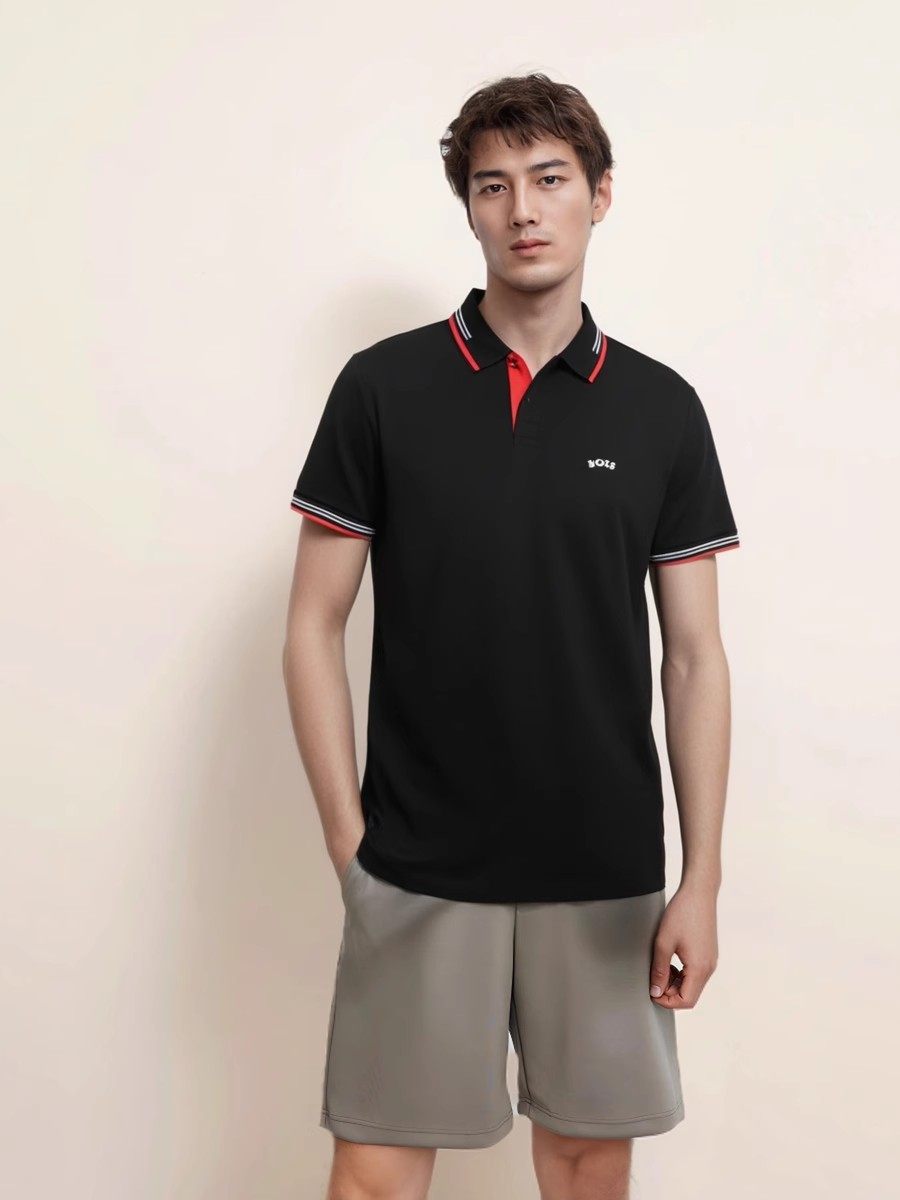 Hugo Boss Men's Cotton Small Logo Screen-Printed Slim-Fit Short-Sleeve Polo Shirt 50469245