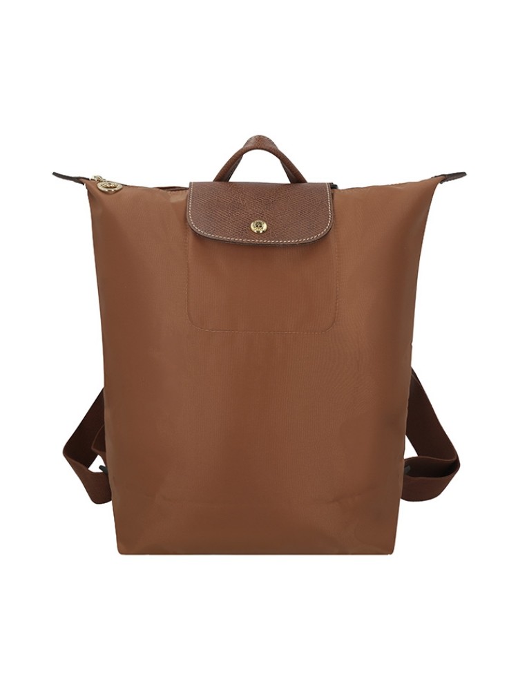 Longchamp/Lonchamp Women's Fabric/Cow Leather Medium Foldable Handbag Backpack 10284