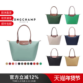 Longchamp Women's Large Foldable Handbag with Long Handle, Dumpling Bag, Tote Bag 1899