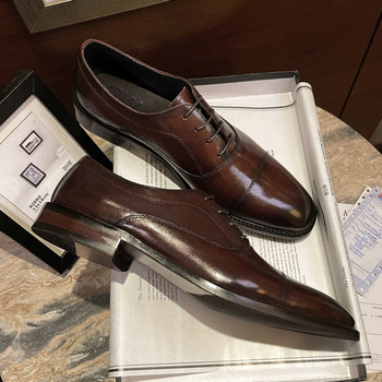 Thick sole breathable british high-end formal leather shoes