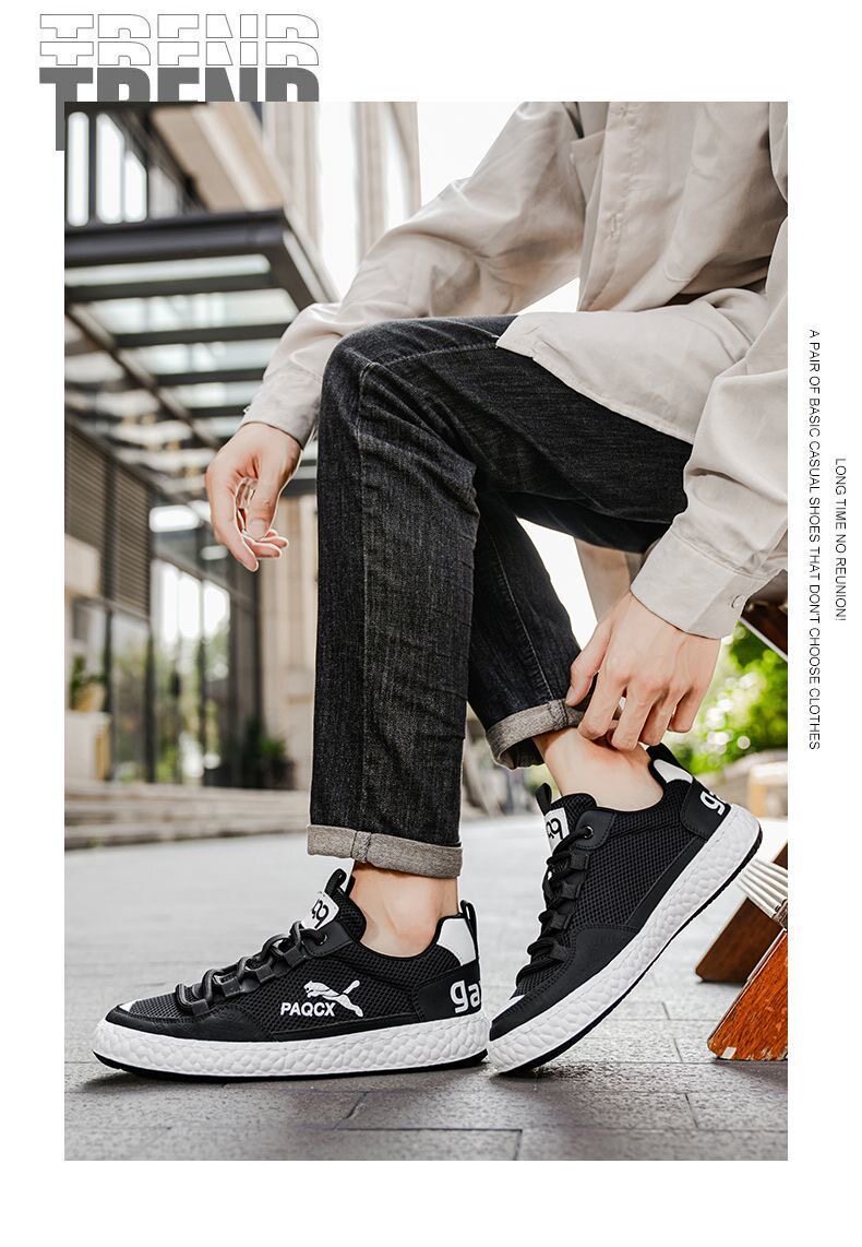 Men's Breathable Mesh Running Shoes Soft Sole Versatile Trainers_voghion.com