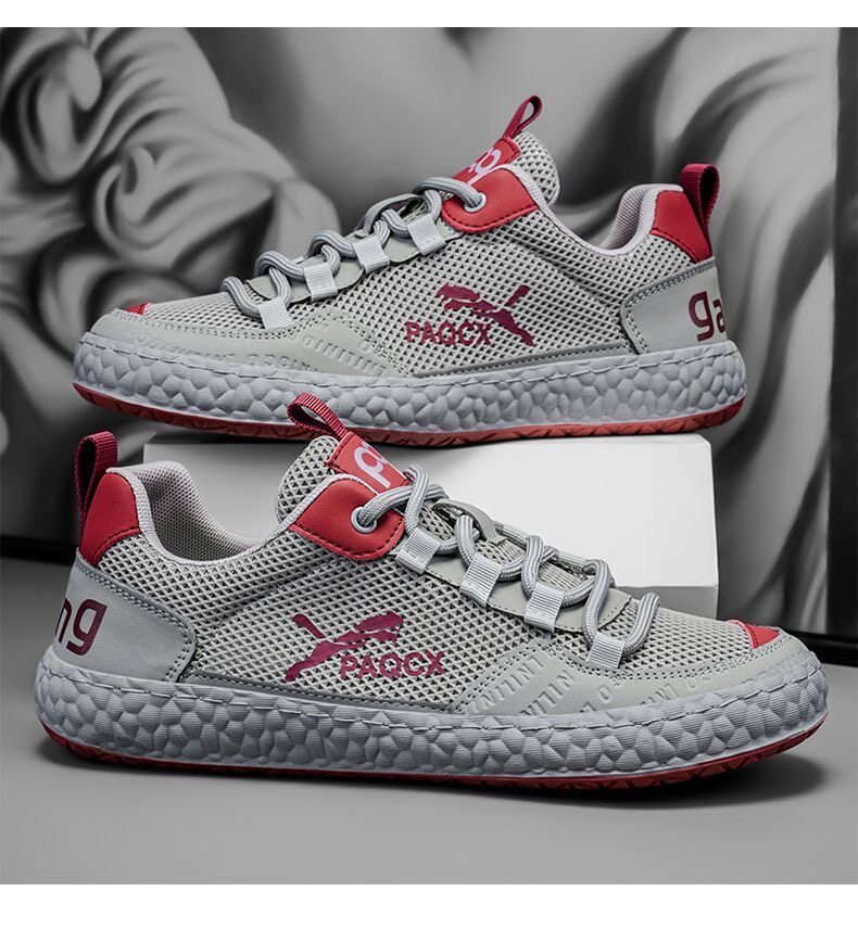 Men's Breathable Mesh Running Shoes Soft Sole Versatile Trainers_voghion.com