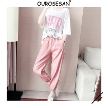 OUROSESAN2022 Year New Sports Suit Summer Tide Card Fashion Han Edition Slim Net Red Leisure Two Sets