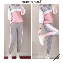 OUROSESAN SPORTS SUIT WOMEN SUMMER TIDE CARD FASHION HAN VERSION LOOSE FOREIGN AIR PORT TASTE LEISURE TOOLING TWO SETS