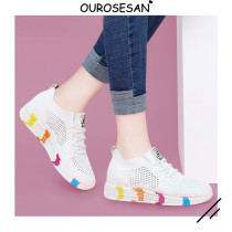 OUROSESAN SPORTS CASUAL SHOES WOMEN 2021 NEW SUMMER 100 LAP NET Breathable Inner Heightening Web Shoes