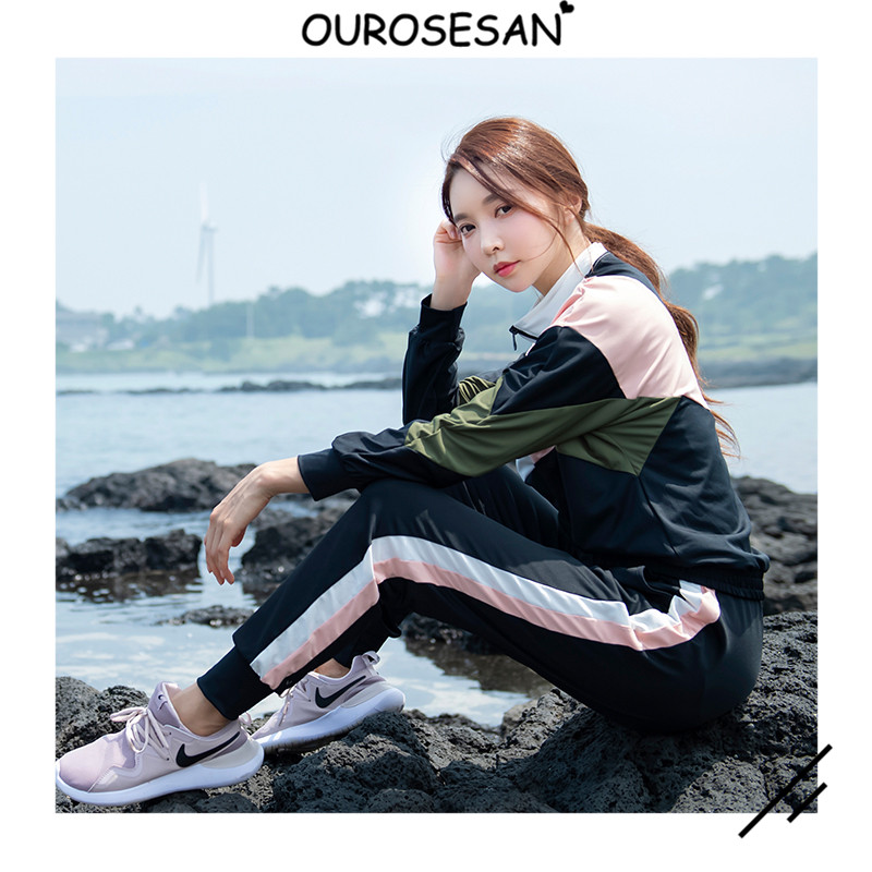 OUROSESAN yoga suit new speed dry clothes loose short sleeve gym workout for four sets