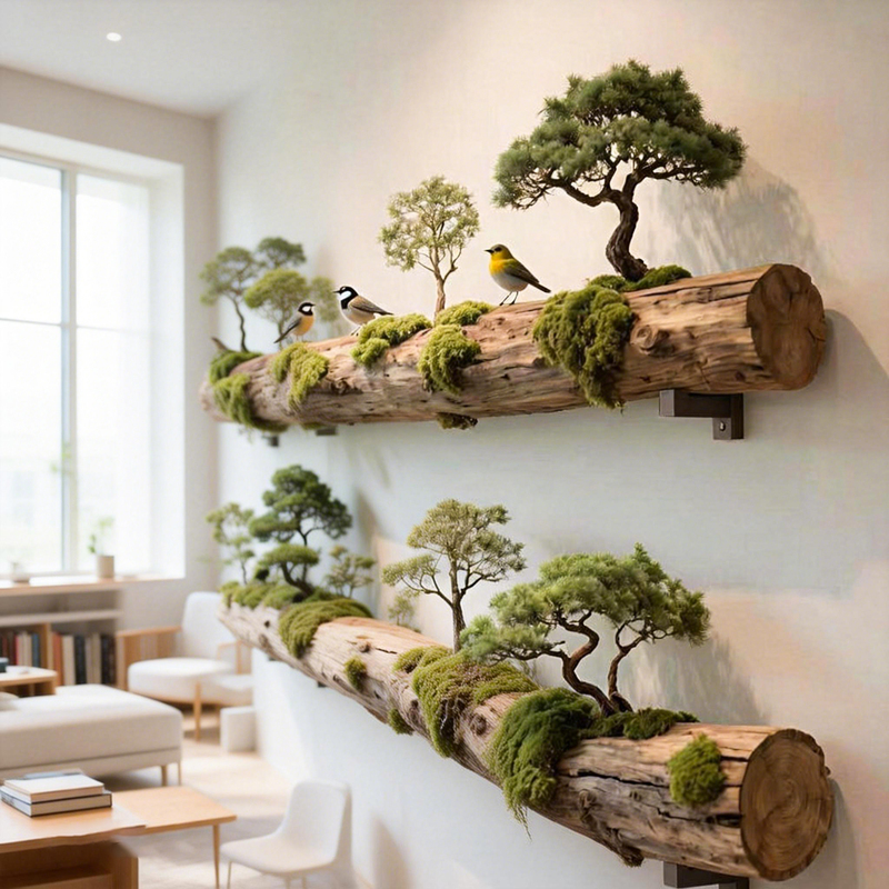 Natural Wood-Style Artificial Moss Tree Stump Wall Decoration, Dried Tree Stump for Homestay Decor, Background Wall, Can Be Used as Potted Plant Wall Decoration Natural Wood-Style Artificial Moss Tree Stump Wall Decoration, Dried Tree Stump for Homestay Decor, Background Wall, Can Be Used as Potted Plant Wall Decoration
