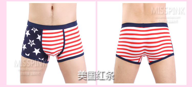 Phim hoạt hình thoáng khí in ấn couple nam boxer ladies tam giác U lồi cotton thể thao sexy eo thấp đồ lót dễ thương