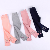 Girls leggings spring and autumn 2021 new outer wear childrens elastic trousers little girl pure cotton baby autumn pants