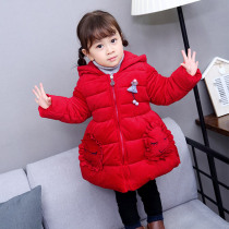 Childrens clothing girls cotton coat jacket 2020 new Western style winter clothing childrens gold velvet quilted jacket baby medium and long cotton clothes