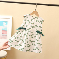 Purple butterfly female baby skirt summer dress 2021 new childrens dress female baby Foreign style sleeveless princess dress summer