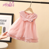Childrens skirt summer dress 2021 new foreign girl baby princess dress girl Korean little girl gauze summer dress
