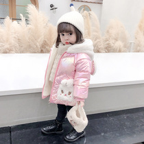 Girls cotton-padded winter 2020 new childrens cotton-padded jacket foreign-style baby plus velvet childrens down padded jacket