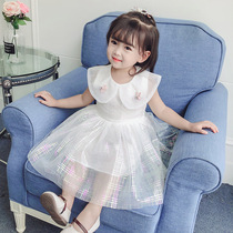 Girls gauze dress summer princess dress 2020 new super foreign girl baby summer dress sleeveless childrens skirt