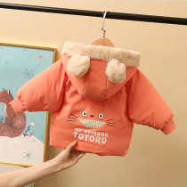 Female baby cotton coat bread suit 2020 new Western style winter clothes 0-1 years old 3 infant children cotton clothes thickened quilted jacket