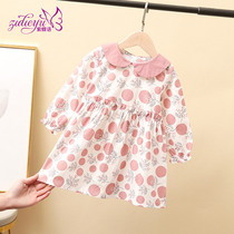 Female baby spring dress 2021 new childrens dress cotton princess dress foreign girl dress spring and autumn Korean version