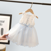 Purple Butterfly Girl dress 2021 new summer dress foreign style princess dress girl baby skirt girl dress