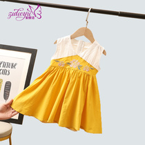 Purple butterfly girl baby summer dress 2020 new children Chinese style skirt foreign girl princess dress summer