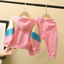 Girl autumn suit 2021 new childrens clothes leisure two-piece female baby Sports Spring and Autumn foreign style clothes