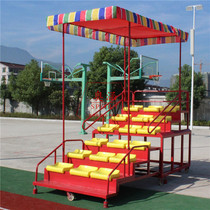 18-seat moving telescopic finish line referee stand with canopy Finish stand Track and field race finish time stand stands