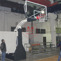 Direct selling mobile imitation hydraulic basketball rack thickened steel custom frame school army gymnasium with protective cover