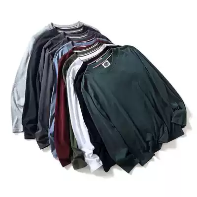 (American vintage cotton washing Foreign Trade men's clothing) Autumn new men's round neck long sleeve T-shirt base shirt