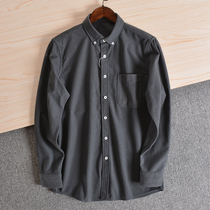 (Port Tide wind-up version day system light core suede) Fall new men 100 hitch casual pure color long sleeve shirt