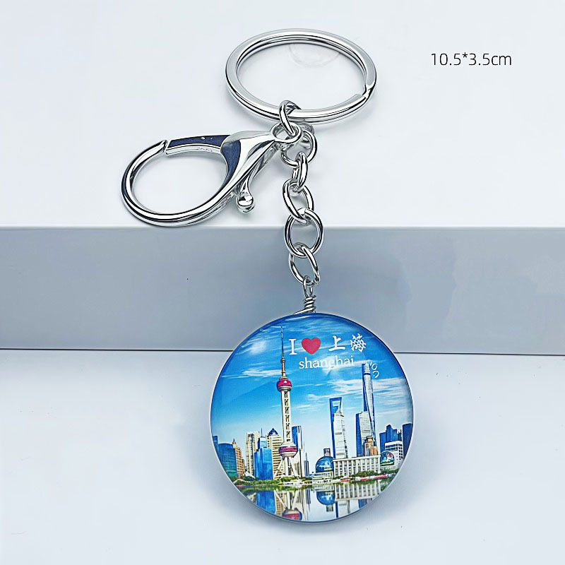 Oriental Pearl Crystal Glass Creative Keychain Cultural and Creative Shanghai Travel Souvenir Keyring Chinese Style Pendant Oriental Pearl Crystal Glass Creative Keychain Cultural and Creative Shanghai Travel Souvenir Keyring Chinese Style Pendant