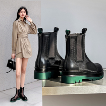 Green Bottom Martin Boots Summer Thin woman Breathable Chimney Short Boots Rear Zipper New Thick Bottom Chelsea Hollowed-out Mesh Boots