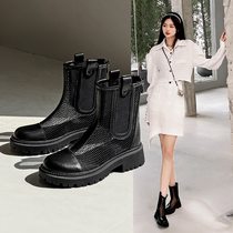 Rear Zipper Martin Boots Summer Thin woman Breathable Smoke Pipe Short Boots 2022 New thick bottom Chelsea Netboot hollowed out