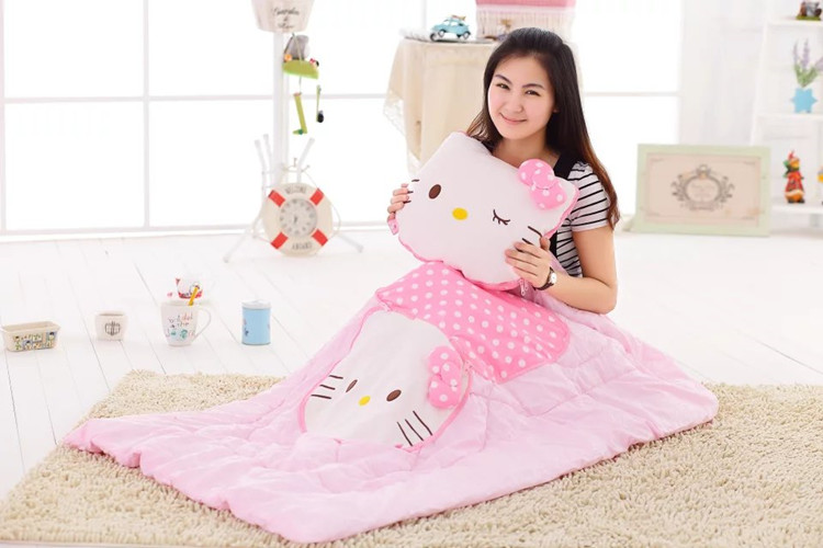 Gối hoạt hình mèo được sử dụng bằng đệm đôi sử dụng bằng đệm xe ô tô điều hòa không khí là cô gái dễ thương mùa hè mát mẻ - Trở lại đệm / Bolsters gối vuông tựa lưng