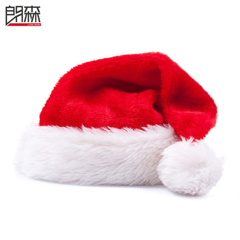Long fur Mayer Christmas hat Monolayer Suede Christmas Hat Red Adult Christmas Hat