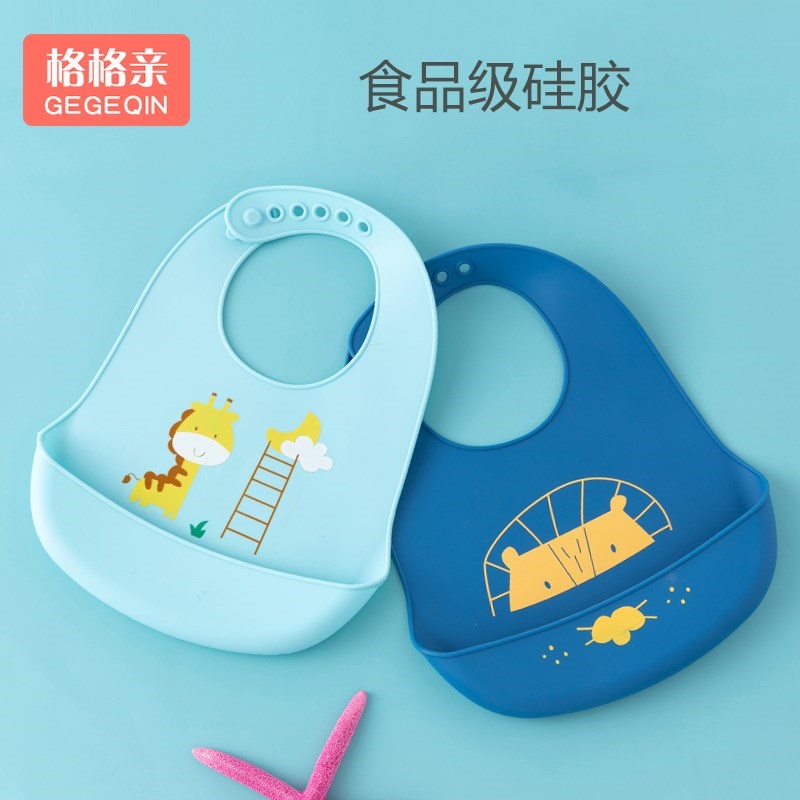 Baby Enclosure Pocket Waterproof for children Eating Silicone Gel Ultra Soft Eaters Eat Around Pocket Baby Saliva Pocket Toddler Anti-dirty God