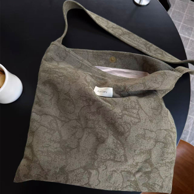 Pure Carry | Original | Light Green Casual Literary Retro Print Simple Versatile Large-Capacity Shoulder Bag
