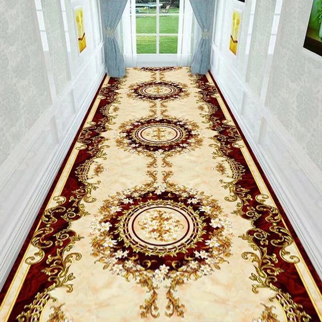 Chinese-style commercial hotel hotel corridor carpet stair blanket living room aisle entry floor mat home can be cut