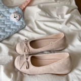 Высокие балетки с бантиком, обувь, летняя подходит с юбкой, французский стиль