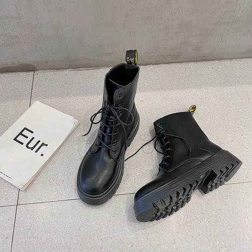 Martens, универсальные короткие сапоги в английском стиле на платформе, ботинки, в британском стиле, популярно в интернете, 2020, осенние, тренд сезона