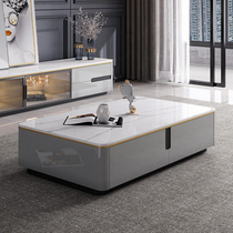 Italian light and luxurious rock plate tea table Nordic modern small family type tea table TV cabinet marble rectangular tea table