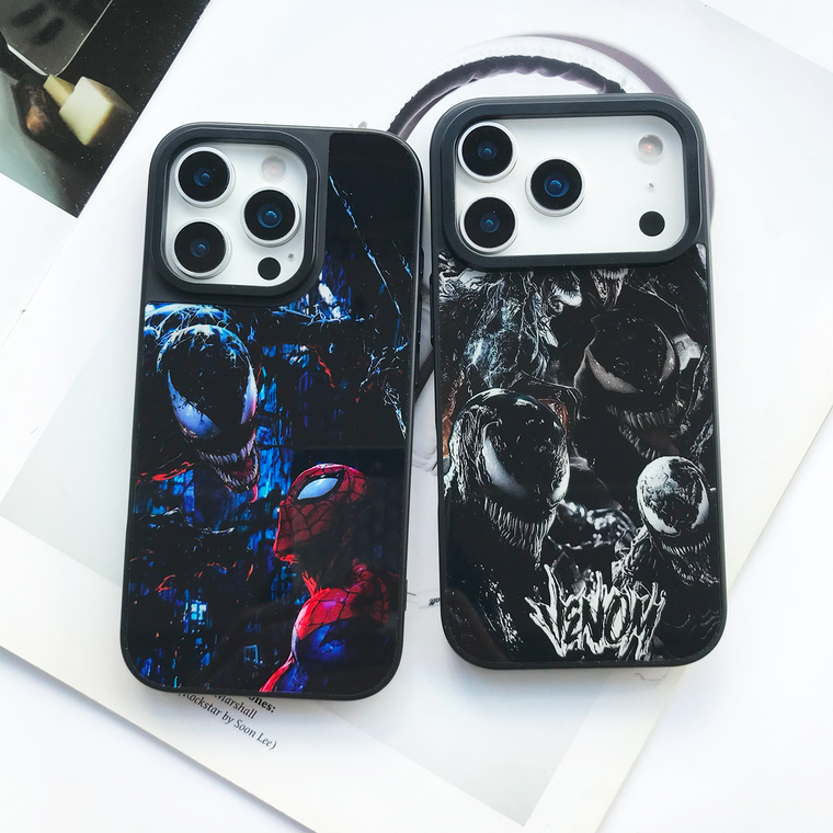 Venom And Spider-Man Dark Blue MagSafe Phone Case for iPhone 17