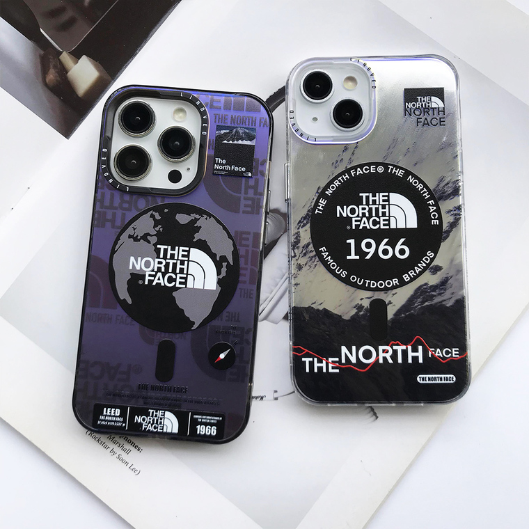 The North Face MagSafe Purple Clear Logo iPhone Case