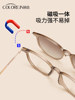 Magnetic Myopia Glasses for Women Can Be Customized with Prescription, Brown Large Frame, Suitable for Square and Round Faces, Professional Blue Light Blocking Eyeglass Frames