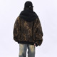 OV ຕົ້ນສະບັບລະດູຫນາວສູງຖະຫນົນອາເມລິກາ retro leopard ພິມ quilted ຫນາ hooded jacket ສໍາລັບຜູ້ຊາຍແລະແມ່ຍິງວ່າງເສື້ອຝ້າຍ trendy