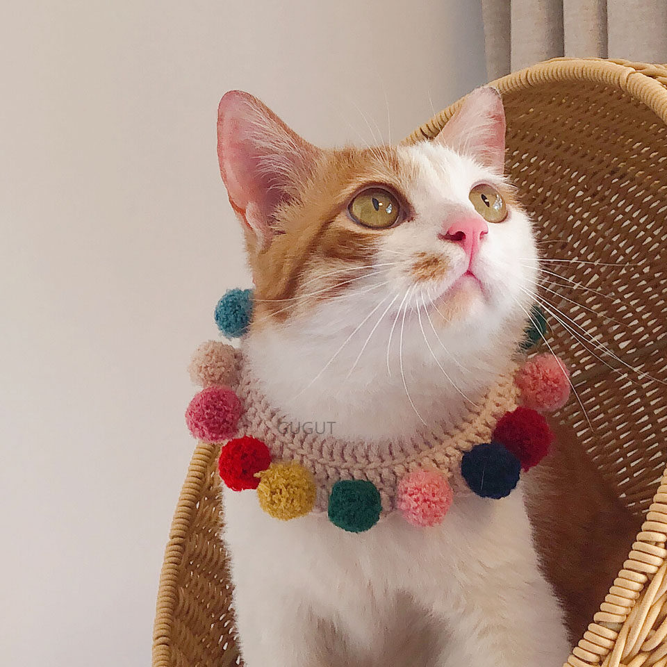 GUGUT Pet Jewelry Custom Shop Cat Scarf Dog Ball Ornament Bibear Bibble Puppet Beauty Short Scarf