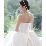 Простая атмосферная атласная легкое свадебное платье 2023 Новое темперамент невест -хвост супер бессмертная мечта Малышка из марли