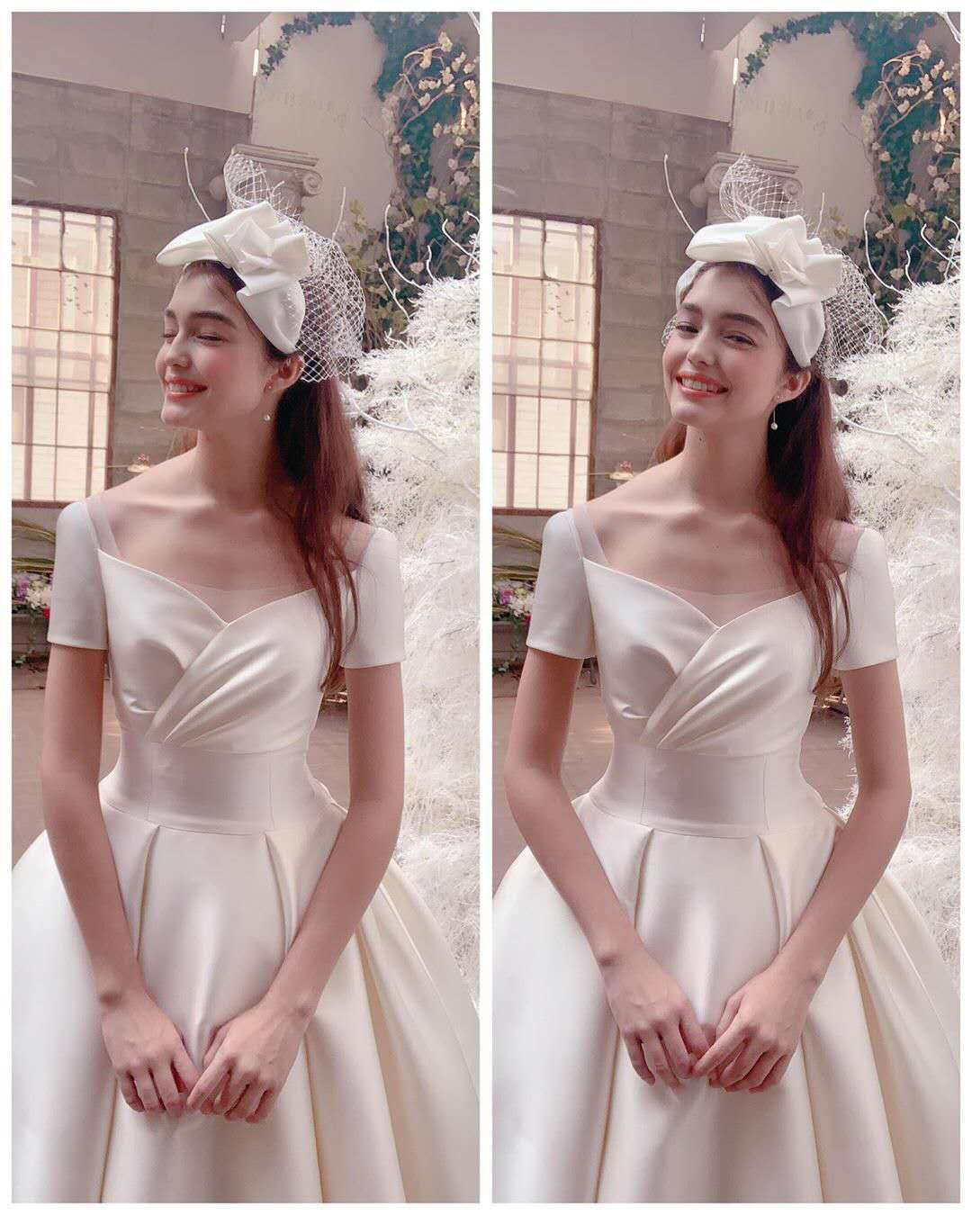 Saton light main wedding dress 2023 new bride French simple temperament tail, small, gauze high -level texture Saton light main wedding dress 2023 new bride French simple temperament tail, small, gauze high -level texture
