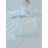 Зимний лонгслив для невесты, французский стиль, коллекция 2023, кружевное платье, подходит для подростков