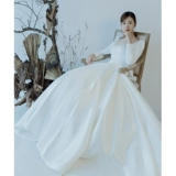 Зимний лонгслив для невесты, французский стиль, коллекция 2023, кружевное платье, подходит для подростков