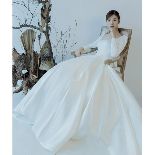 Зимний лонгслив для невесты, французский стиль, коллекция 2023, кружевное платье, подходит для подростков