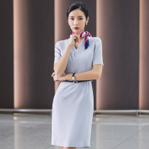 Flight attendant professional dress dress female spring summer 2021 New temperament goddess fan commuter jewelry store front desk overalls