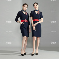 Flight Attendant Uniform Suit Woman Temperament South Sail Overalls High-end Professional Tandem Dress Hotel Front Office Beautician work clothes